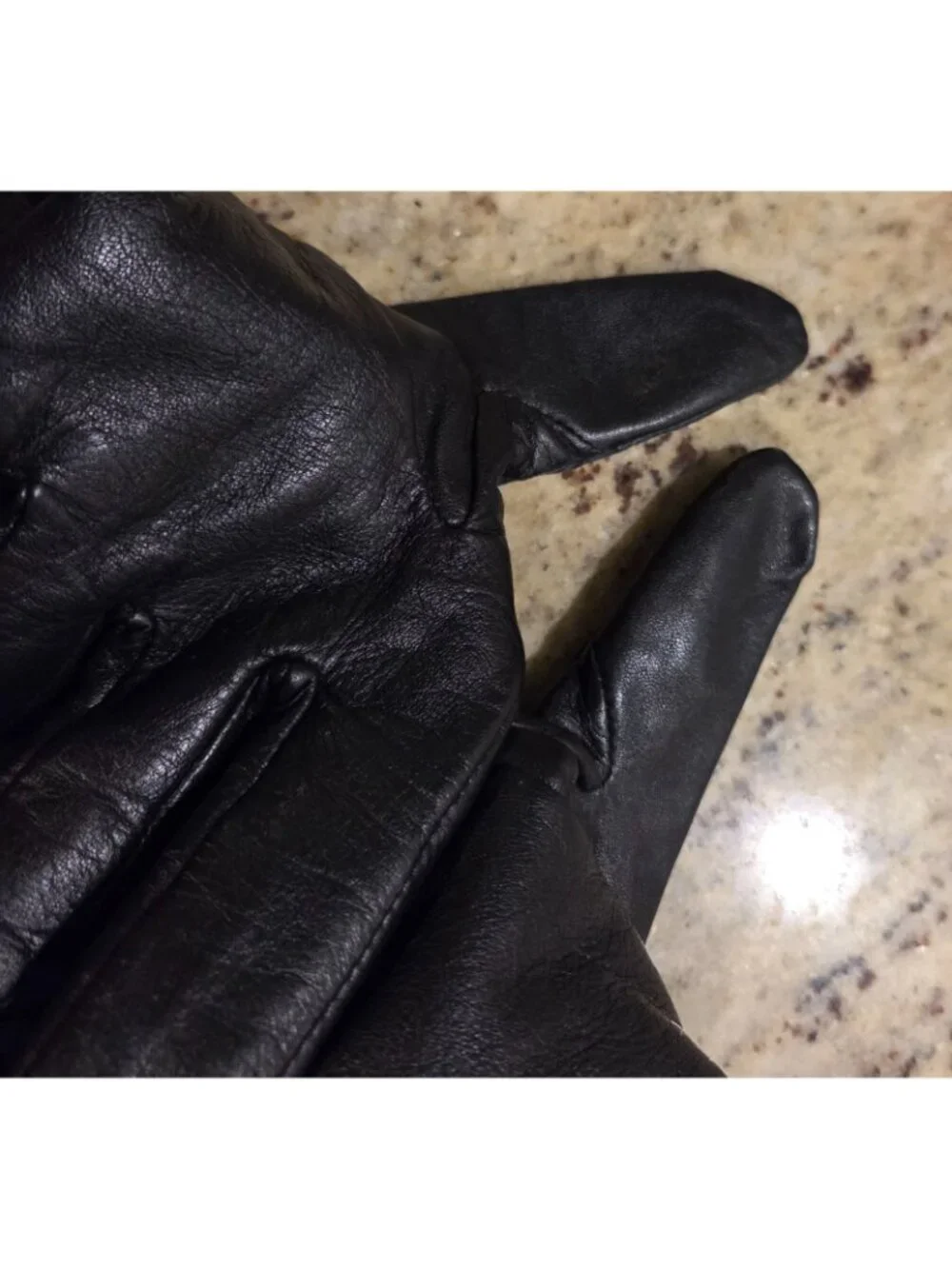 Merona Women's M/L Black Soft Leather Gloves Animal Print Lined